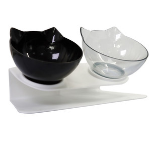 Double Pet Bowls With Neck Support Elevated For Cat Feeding And Watering Rounded Shape Made Of Abs Material - Product Image 5