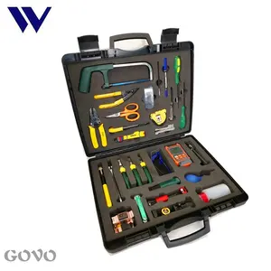 GOVO-Kit de empalme de Cable de fibra, GW-29C con medidor de potencia de fibra y cuchilla de fibra