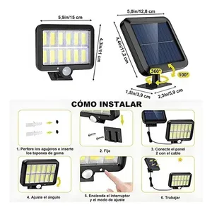 Lampes solaires d'extérieur, projecteurs solaires de jardin, 3 modes + télécommande, 2 pièces - Product Image 3