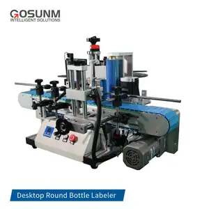 Full automatic sticker adhesive shrink sleeve label labeling machine for wrap around round bottle/container/vial/tube