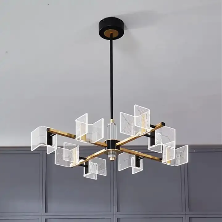 Nordic Simple Vintage Design Hanging Chandelier K9 Crystal Led Brushed Gold Spiral Led Pendant Light led light for room