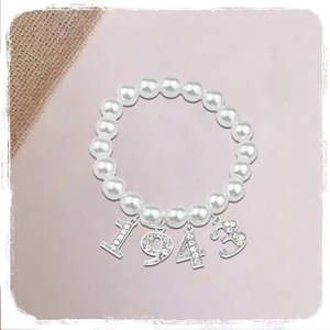 Moda griega Sigma Gamma Rho capítulo Philo y Gamma Phi Delta año de fundación símbolo 1943 colgante fabricación pulsera de perlas - Product Image 4