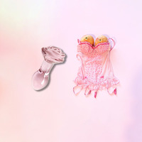 Pink Vaginal Pretty Butt Beads Ass Dildo Pene Adulto Sex Toy Glass Anal Plug Para mujeres Crystal