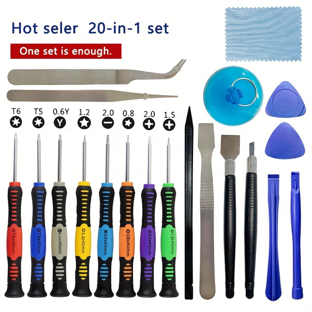 Apple and Android Mobile Phone Repair Kit 16-in-1 Multi-purpose Precision Screwdriver Disassembly Tool Set