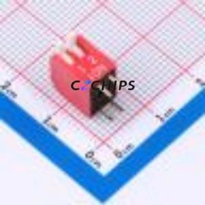 DP-02RP DIP Switch Through hole Component (THT) Switch Piano Key 2 2.54mm Red - Product Image 1