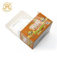 Venta al por mayor logotipo personalizado impreso plegable caja de cartón de azúcar de embalaje con ventana de plástico bajo precio MOQ cajas de papel