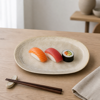 Commerciële keramische bord, crèmewit gespikkeld steengoed, 6,5 inch, vaatwasserbestendig, magnetronbestendig, voor restaurantketens