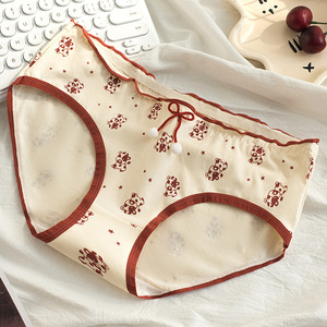 Cómodas bragas culotte femeninas <span class=keywords><strong>de</strong></span> tiro medio <span class=keywords><strong>de</strong></span> corte alto <span class=keywords><strong>de</strong></span> algodón puro calzoncillos femeninos suaves lindo estilo diario para mujeres <span class=keywords><strong>de</strong></span> talla grande - Product Image 6