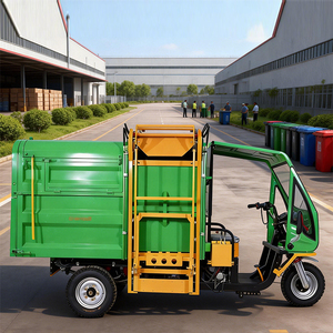 Goedkope vuilniswagen, elektrische vuilniswagen met laadbak, 3-wielige vuilnisbakreinigingswagen te koop - Product Image 2