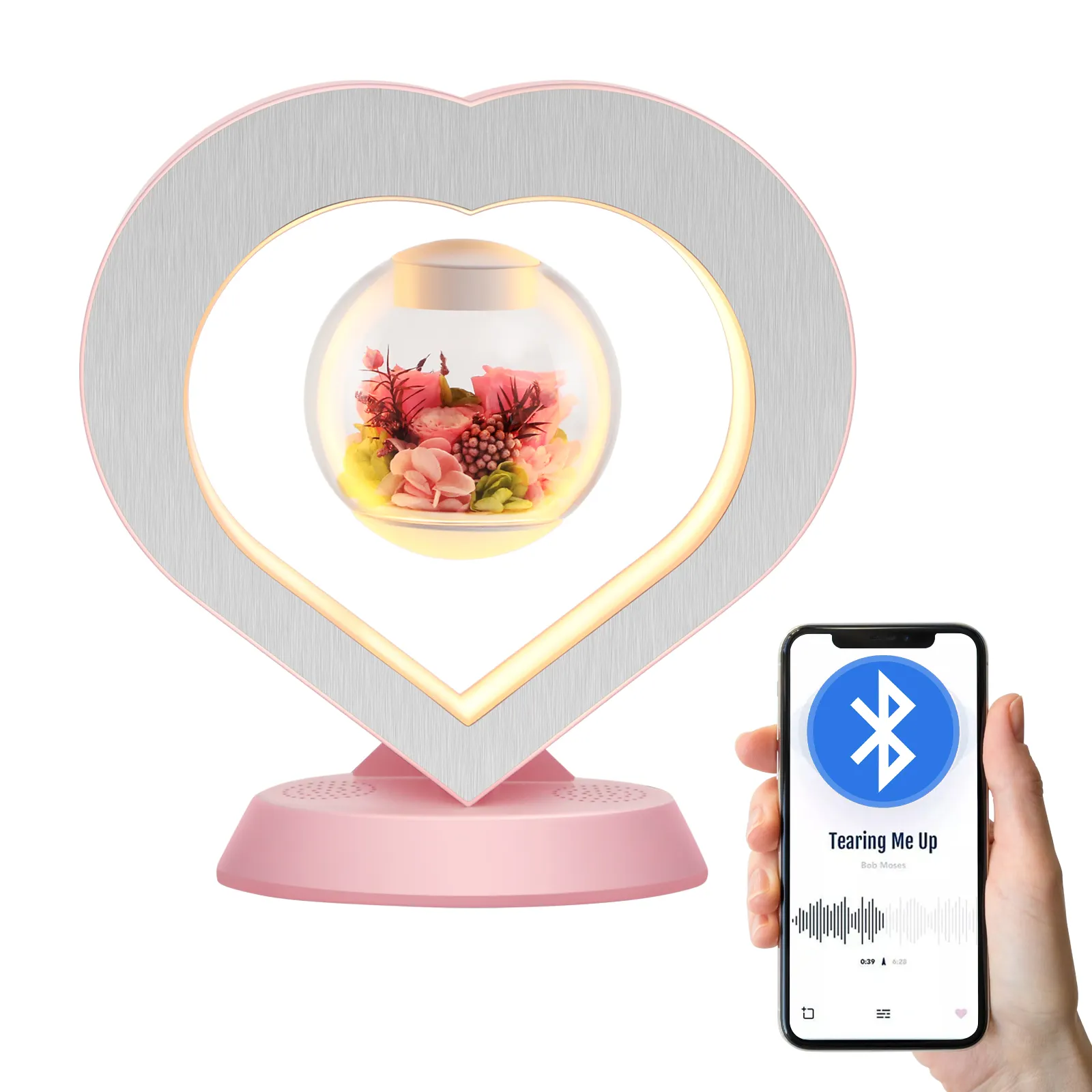 Produsen grosir levitasi magnetik bunga abadi led pintar lampu malam anak-anak untuk hadiah Hari Ibu Valentine