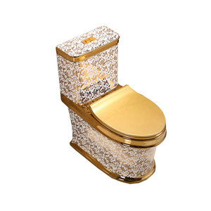 Luxury Bathroom Wc <b>Chinese</b> Gold and White Toilet Seat Western Gold Color Toilet <b>Bowl</b> - Product Image 2