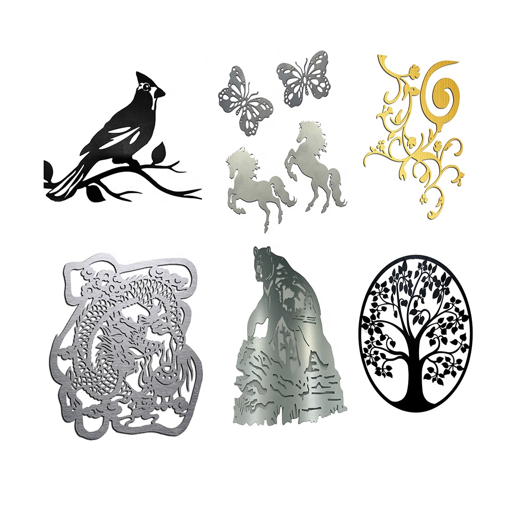 Laser Cutting Service Stainless Steel And Brass Stamping Custom Metal Crafts Wall Hanging Decorative Printing