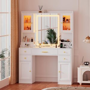 Vanity Room Glass Modern Bedroom Luxury Chair Makeup <strong>Dressing</strong> <strong>Table</strong> With Led Mirror and Drawer, <strong>Dressing</strong> <strong>Table</strong> for Bedroom - Product Image 5