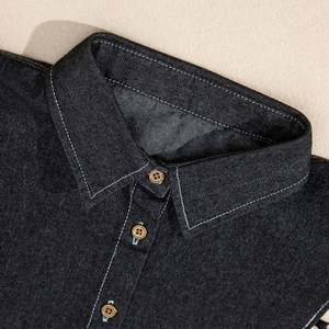 Col de décoration noir en denim de coton à la mode - Product Image 2