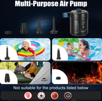 Accessoires de camping : Pompe à air portable 5200 mAh, 400 L/min, pour gonflage rapide de matelas pneumatiques, flotteurs de piscine et sacs de rangement sous vide