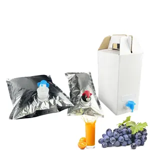 Stock item 3L bag in box paper box for juice packaging red wine bladders bag with tap