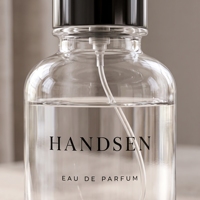 Flacon pulvérisateur de parfum en verre transparent vide avec bouchon noir, design rond avec base épaisse pour l'emballage de parfums en gros