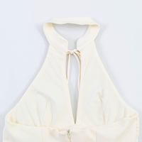 Robes mini décontractées d'été pour femmes, 2 coloris, design ajouré, plissées, à lacets, couleur unie, style tendance