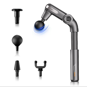 Pistola de masaje de refuerzo con mango, masajeador de espalda articulado de tejido profundo con extensión y accesorio calentado - Product Image 1