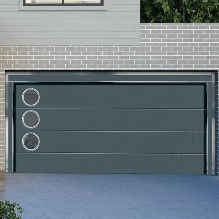 Pintu garasi bahan baja galvanis Amerika pintu garasi kaca pintu geser untuk vila