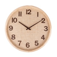 Jam Dinding Kayu Dekoratif Rumah Bergaya Sederhana Modern dengan Desain Rotan dan Jarum Kayu