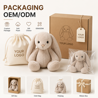 Peluche personnalisée lapin aux oreilles tombantes, en coton PP brodé, tissu super doux, anti-stress, vente en gros directe usine OEM ODM à bas prix