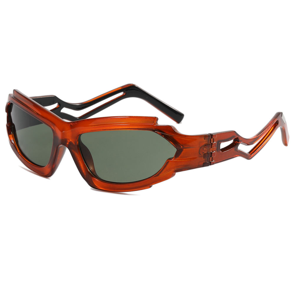 กรอบสีส้มแดง เลนส์สีเขียว