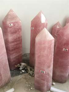 Naturale di Cristallo di Guarigione della Pietra Semi Preziosa Grande Quarzo Rosa Punti Bacchette Torre Per La Decorazione Domestica - Product Image 6