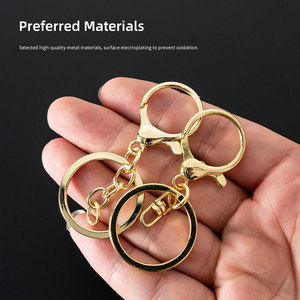 Pd604 Vàng Kim Loại Tôm Hùm Claw Móc Móc <span class=keywords><strong>Keychain</strong></span> Xoay Kích Hoạt <span class=keywords><strong>Clip</strong></span> Với Phẳng Chia Vòng Mở Nhảy Cho DIY Craft Làm Đồ Trang Sức - Product Image 5