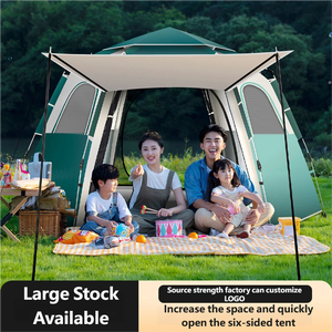 4-Season Waterproof Oxford Single Layer Portable Foldable Automatic <b>Hexagonal</b> <b>Tent</b> Thick Sun Protection Family One 2 Persons - Product Image 3