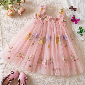 Vestido Formal <span class=keywords><strong>de</strong></span> Gasa con Volantes <span class=keywords><strong>para</strong></span> Niña Pequeña, Estilo Princesa, Color Sólido, Vestido <span class=keywords><strong>de</strong></span> Tul Esponjoso, ODM, Traje Infantil <span class=keywords><strong>para</strong></span> <span class=keywords><strong>Fiesta</strong></span> <span class=keywords><strong>de</strong></span> Cumpleaños - Product Image 4