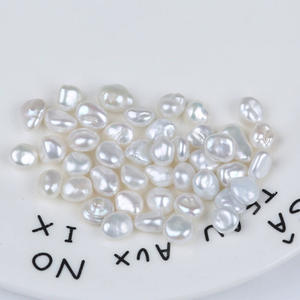 Perles d'eau douce de forme baroque faites à la main, 7-8 mm, perles naturelles régénérées, perles argentées et roses écrasées, matériau de perles dispersées - Product Image 4