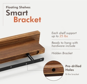 Hiện đại hình chữ nhật gỗ Kệ tường đa năng nổi thiết kế cho hiển thị & tổ chức - Product Image 5