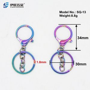 YIWANG couleur arc-en-ciel métal porte-clés homard fermoir boucle porte-clés anneaux pour bijoux à bricoler soi-même cadeau - Product Image 2