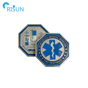 Épinglette de défi personnalisée avec logo pour les services médicaux d'intervention d'urgence, émail d'usine, pour médecins, infirmières et premiers secours - Product Image 6