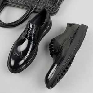 Chaussures en cuir pour hommes, style britannique, pour tenue décontractée ou habillée, bottines à franges, mocassins de mariage, rehaussant la taille - Product Image 2