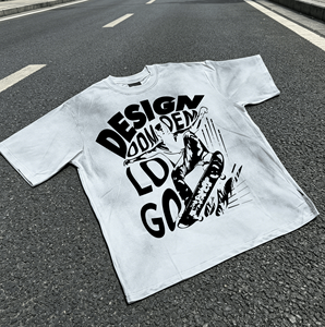 เสื้อยืดสตรีทแวร์ผู้ชายแขนสั้นคอกลมทรงปกติผ้าฝ้ายพิมพ์ลายสำหรับฤดูร้อน - Product Image 1