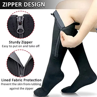Chaussettes de compression à fermeture éclair pour femmes et hommes, soulagement de la douleur, bas extensibles, chaussettes de sport de compression, soutien, chaussettes de yoga