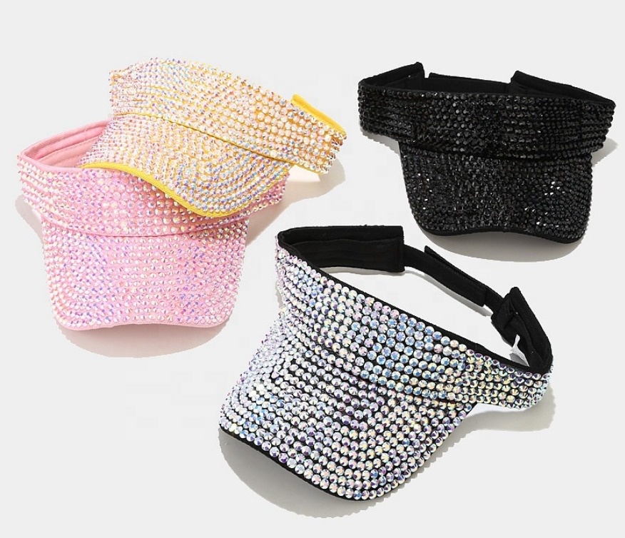 Женская хлопковая Полиэстеровая саржевая блестящая Кепка с козырьком и украшенными стразами