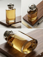Botol Diffuser Mewah Terlaris Model Bahu Miring, Botol Diffuser Kosong Warna Transparan Custom dengan Tutup dan Kotak Kemasan