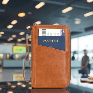 All Seasons Portable Minimalist 7 Inch Multi-Function PU Leather Wallet Credit Card Passport ID Card Handbag Holder for Families - Product Image 3