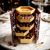 Boîte d'emballage rigide de luxe personnalisée, écologique et recyclable pour gâteaux de lune, boîtes en papier magnétiques uniques à découpe creuse pour cadeaux et friandises