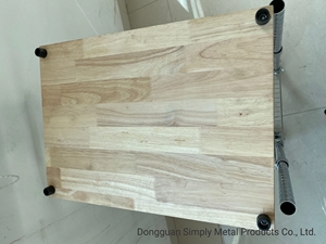 Chariot à roulettes à 3 niveaux avec tiroir coulissant en métal de précision détachable et planche à découper en bois massif légère - Product Image 3