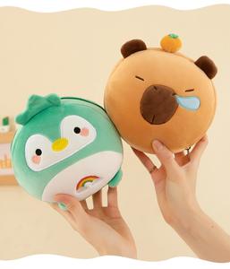 Kawaii 2-in-1 tragbare faltbare Reißverschluss-Plüsch-Schweine augen maske und Nacken kissen Reise freundliche bestickte Cartoon-Figural-Augen abdeckung - Product Image 5