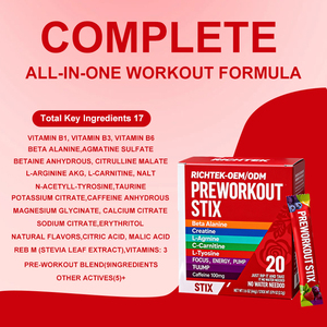 Cân bằng công thức thiết kế không đường và hương vị tự nhiên với vitamin và khoáng chất cao cấp lớp Pre Workout bột - Product Image 3