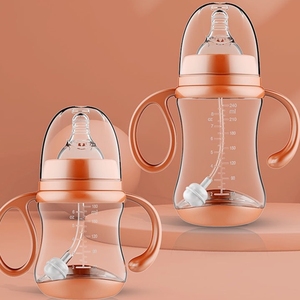 Botella de agua para beber leche de bebé de 300ml PP, biberones de calibre ancho para niños, Bola de gravedad antiahogo, agarre de pezón de silicona - Product Image 4
