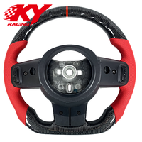 Volante deportivo de carreras personalizado de fibra de carbono y cuero rojo para Jeep Wrangler JK JL Grand Cherokee