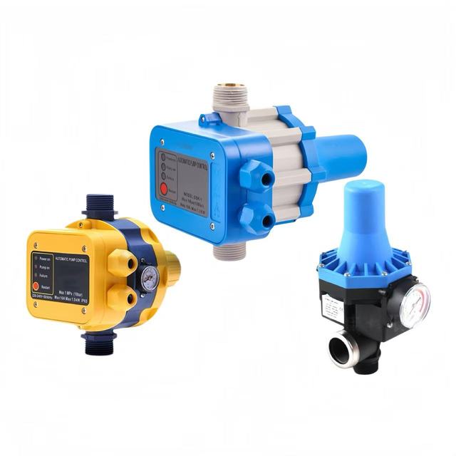 Automatic Electronic Water Pump Pressure Control Switch 10 Bar 1A DPDT 110/220V G1 IP65 Adjustable Pressure Water Shortage