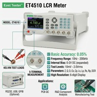 Medidor LCR Digital ET4510 de 100kHz, Alta Precisión, 0.2% de Exactitud, Probador de Componentes ESR DCR, Medidor LCR de Banco para Laboratorio