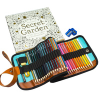 Crayons de couleur professionnels russes très demandés, 3 mm, mine souple, 50 couleurs, avec étui enroulable et taille-crayon pour adultes